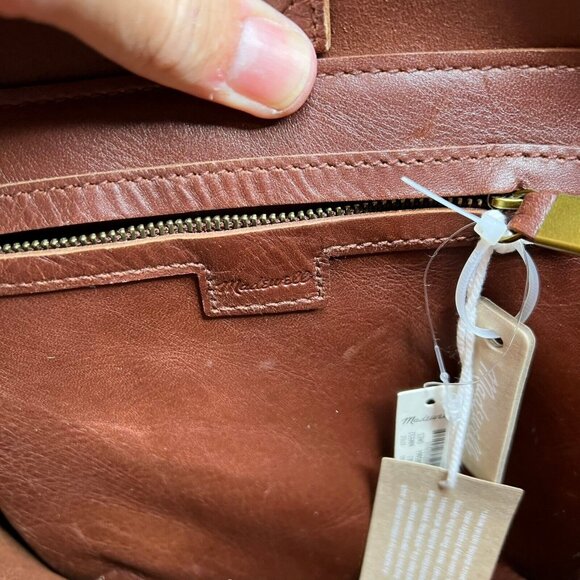 Madewell Rich Brown Leather bucket tote - Picture 10 of 14
